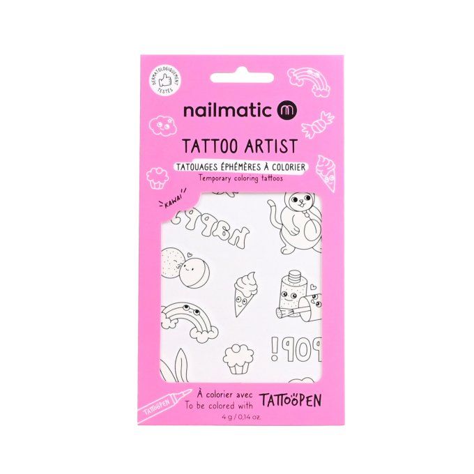 Tattoo Artist 12 Tatouages à colorier Nailmatic Kawaii