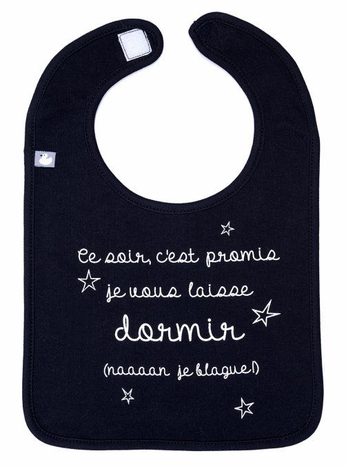 Bavoir à message BB&CO "je vous laisse dormir"