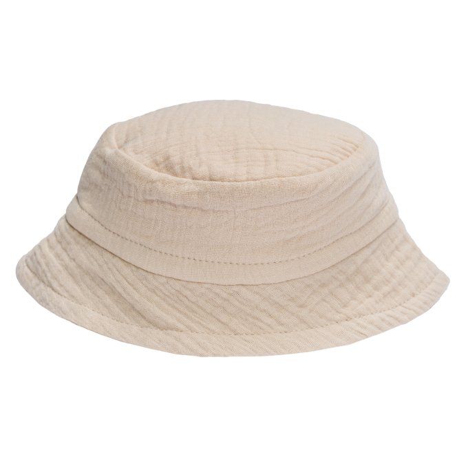 Chapeau bob bébé gaze de coton bio BB&CO beige biscuit