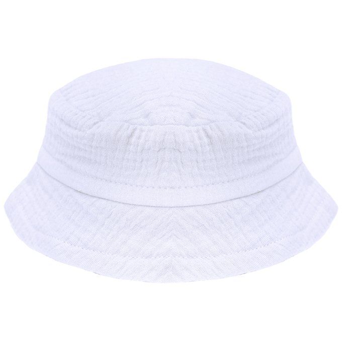 Chapeau bob bébé gaze de coton bio BB&CO blanc
