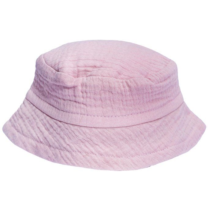 Chapeau bob bébé gaze de coton bio BB&CO rose pétale