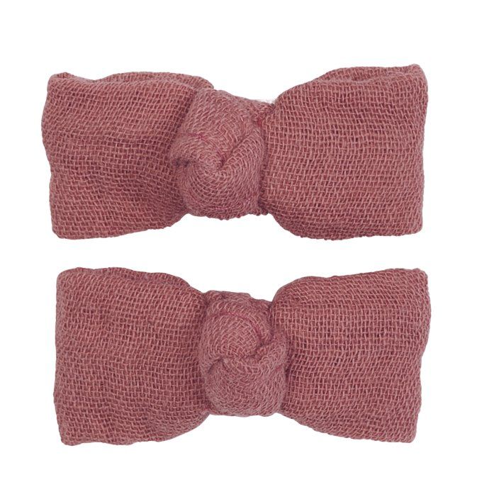 Lot 2 barrettes cheveux bébé fille gaze de coton BB&CO