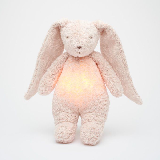 Peluche Lapin Nature Moonie 2.0 sons & lumières rose