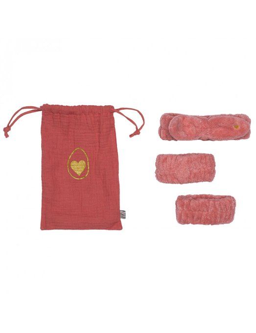 Set bandeau de soins + manchons Poule House terracotta