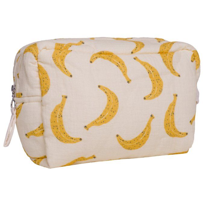 Trousse de toilette coton imperméable BB&CO bananes
