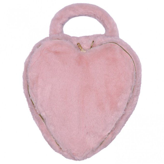 Vanity cœur fausse fourrure angora Poule House rose