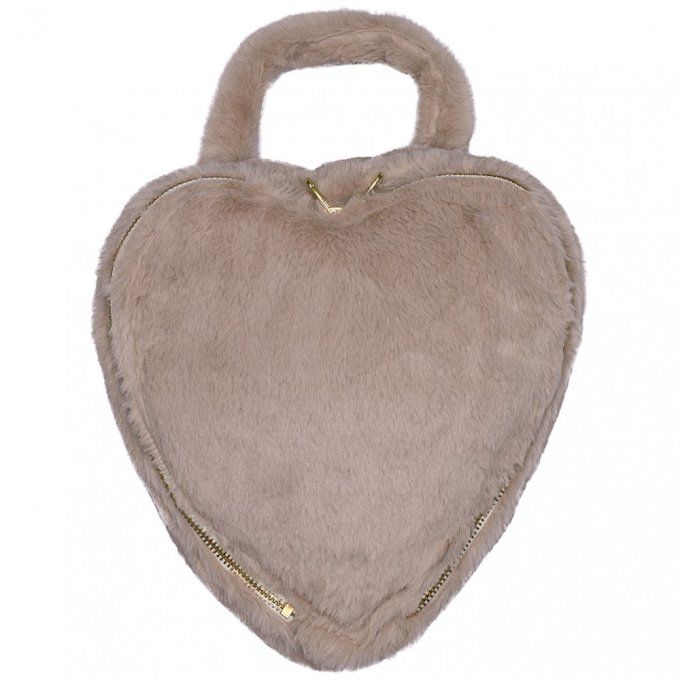 Vanity cœur fausse fourrure angora Poule House beige