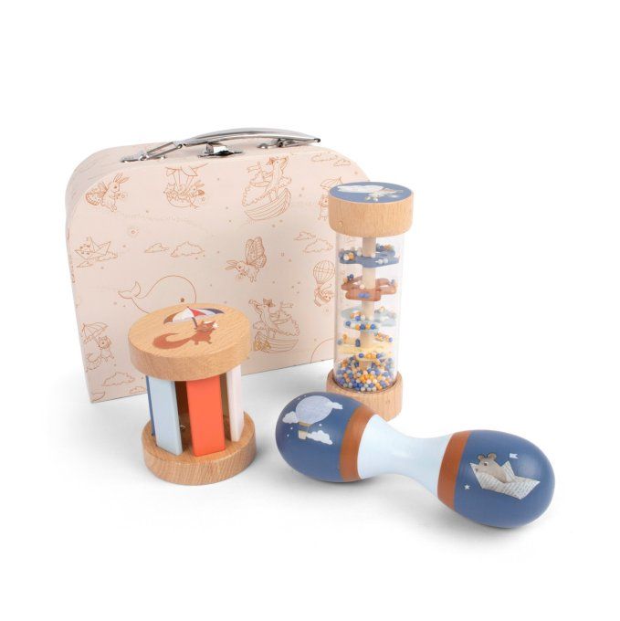 Valise Mes premiers jouets sensoriels en bois Filibabba