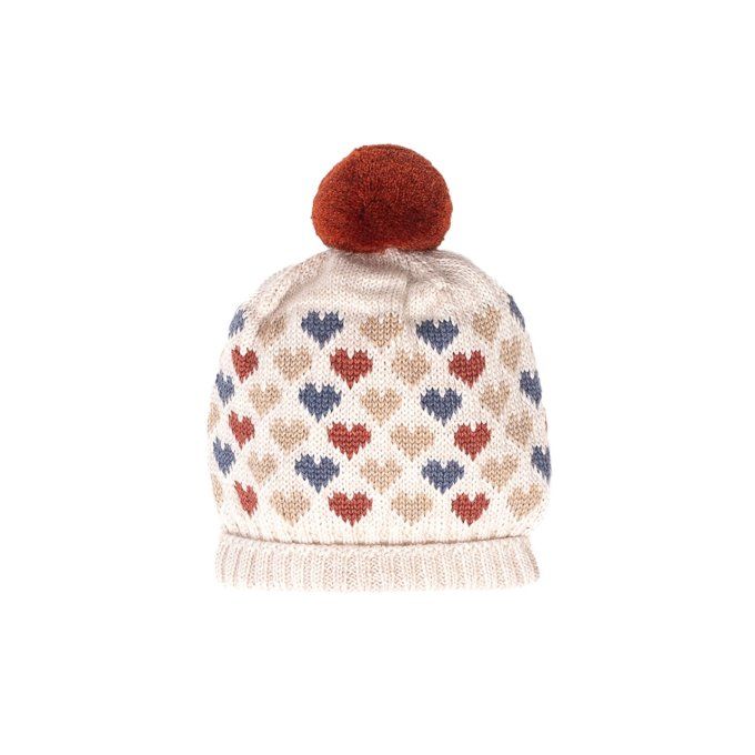 Bonnet bébé enfant ALIX L.P.C. en laine mérinos cœur