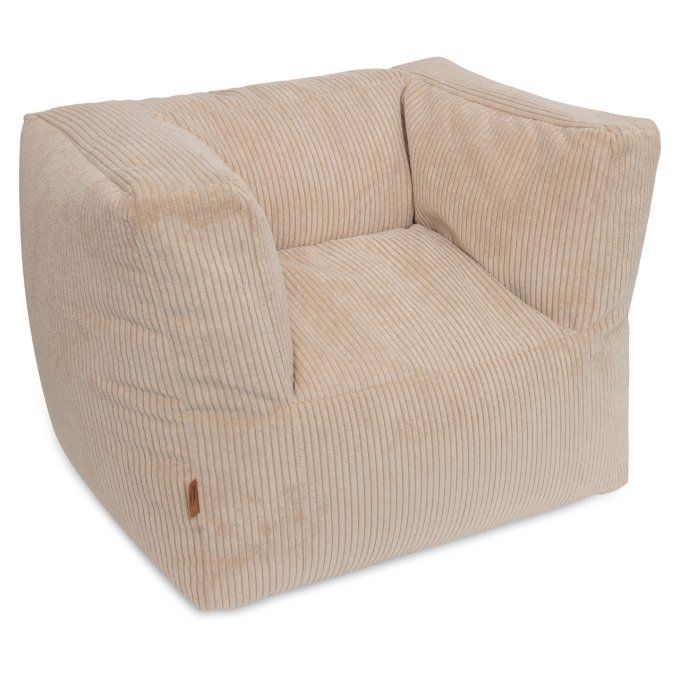 Fauteuil pouf enfant Jollein Corduroy Natural