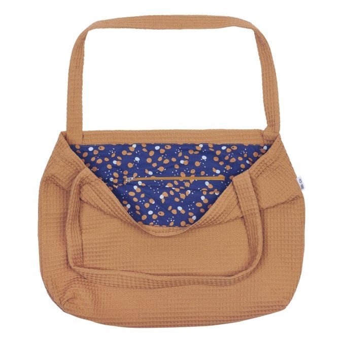 Sac multifonction Mom bag coton nid d'abeille noisette