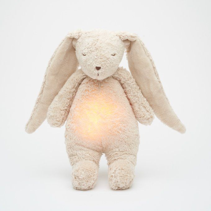 Peluche Lapin Nature Moonie sons & lumières sable