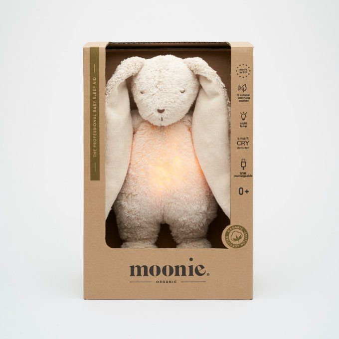 Peluche Lapin Nature Moonie sons & lumières sable