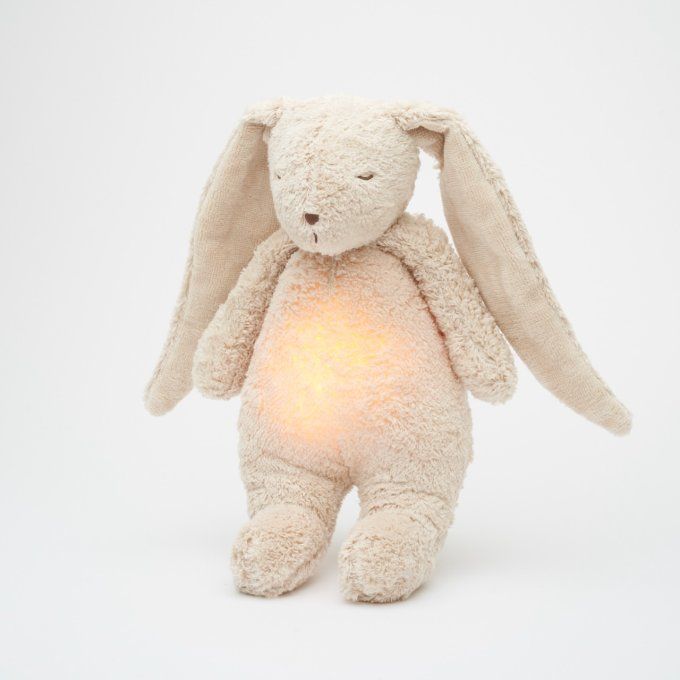 Peluche Lapin Nature Moonie sons & lumières sable