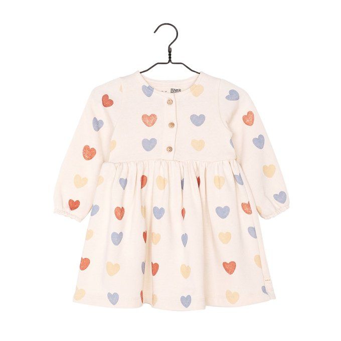 Robe hiver fille ROSALIE L.P.C. molleton coton bio cœur