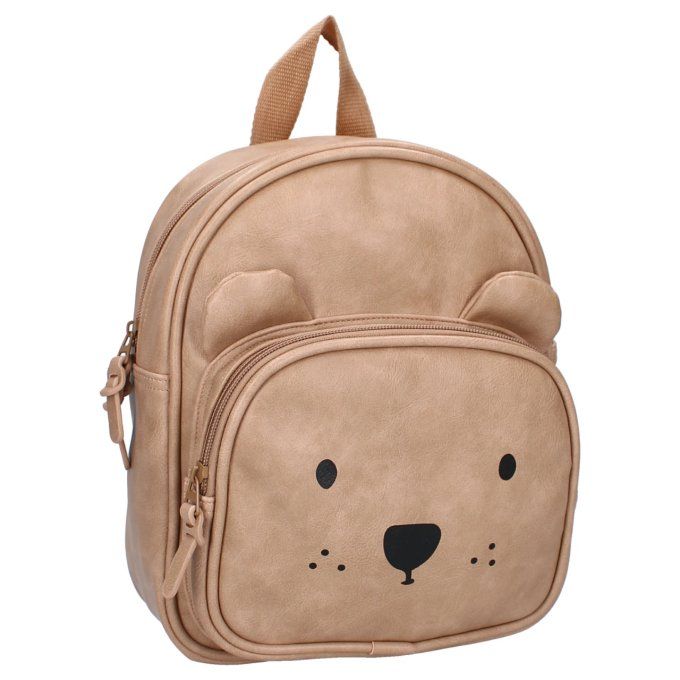 Sac à dos enfant Kidzroom ourson similicuir sable