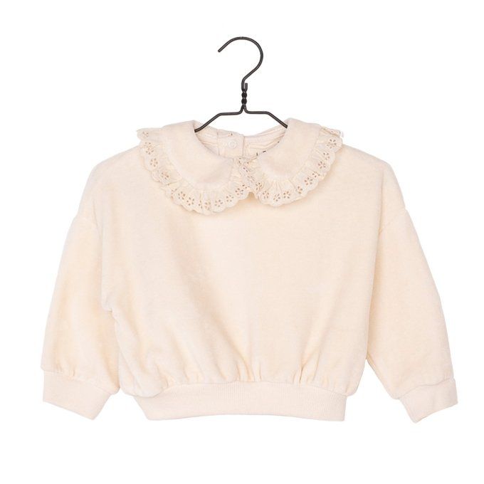 Sweat enfant fille SERENA L.P.C. en velours coton écru