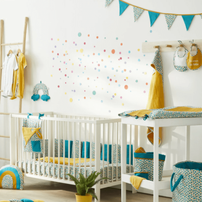 Décoration murale arc en ciel gaze de coton BB&CO baby pop